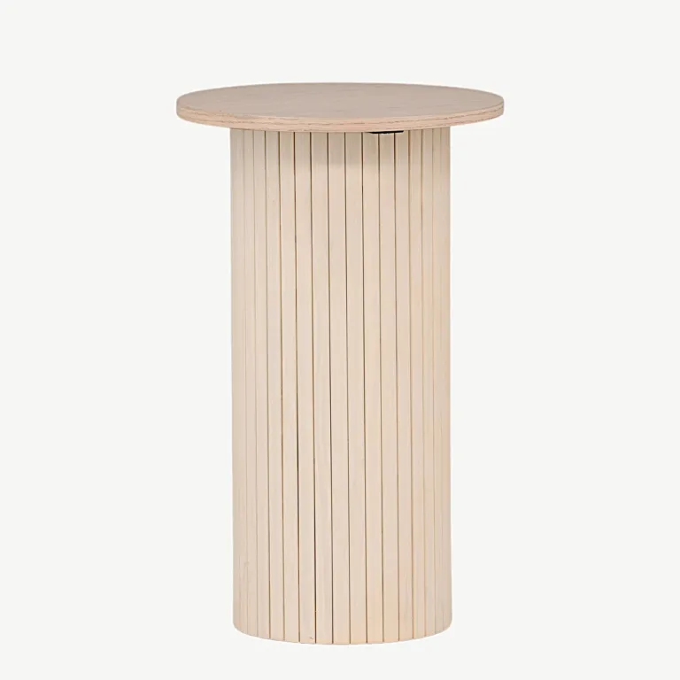 Valge peitsiga ümmargune abilaud Bianca (MDF, ø40 cm) - 29993-101