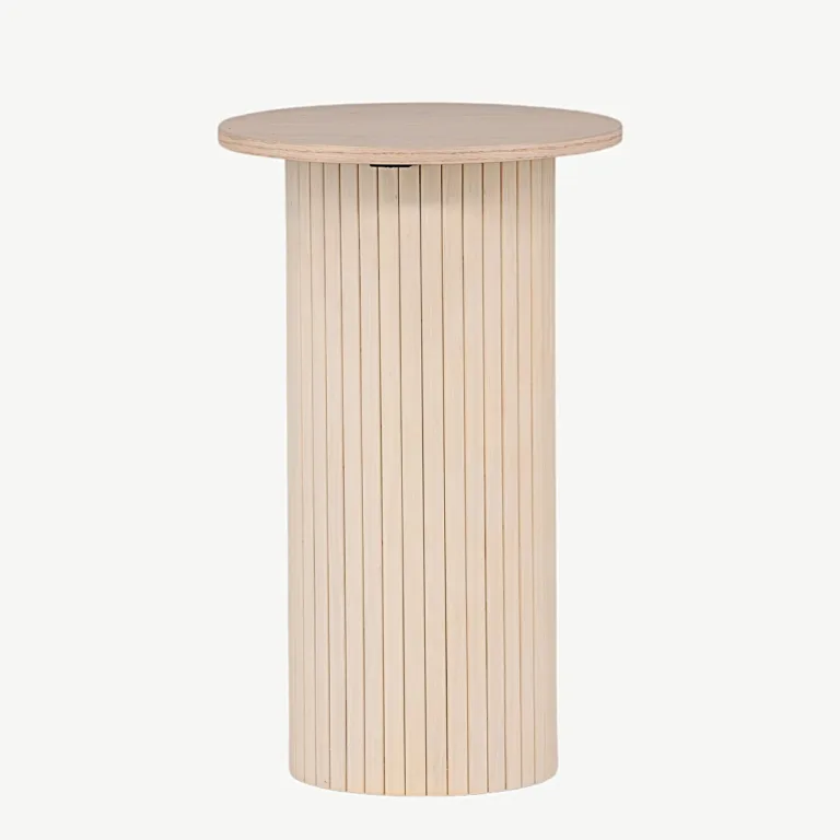 Valge peitsiga ümmargune abilaud Bianca (MDF, ø40 cm) - 29993-101