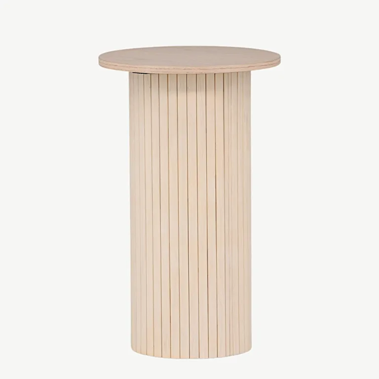 Valge peitsiga ümmargune abilaud Bianca (MDF, ø40 cm) - 29993-101