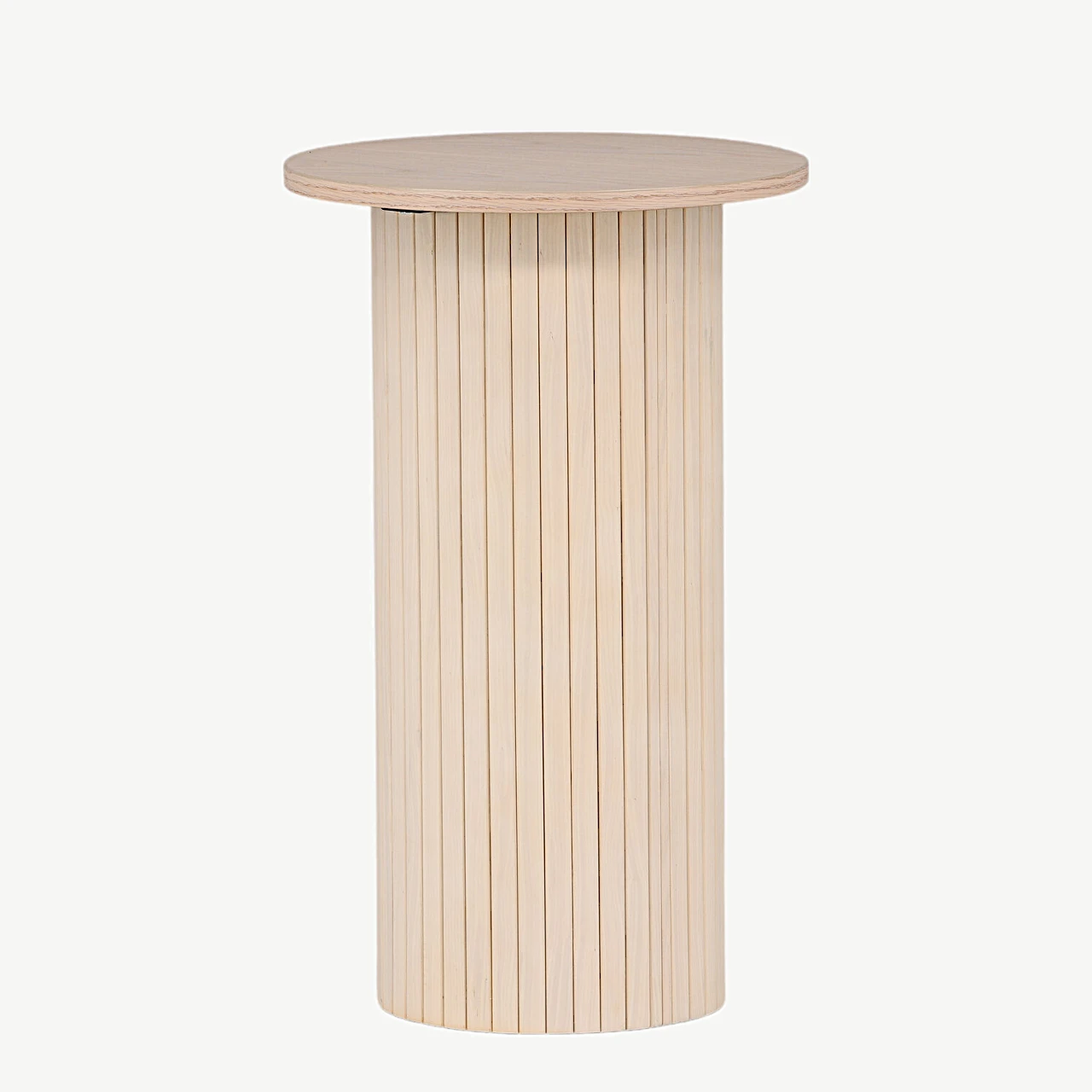 Valge peitsiga ümmargune abilaud Bianca (MDF, ø40 cm) - 29993-101