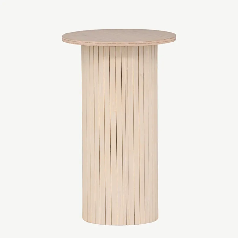 Valge peitsiga ümmargune abilaud Bianca (MDF, ø40 cm) - 29993-101