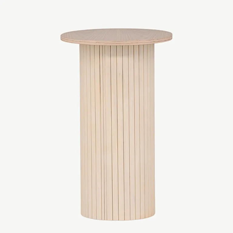 Valge peitsiga ümmargune abilaud Bianca (MDF, ø40 cm) - 29993-101