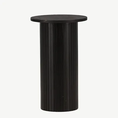 Must ümmargune spoonviimistlusega abilaud Bianca, ø40 cm (MDF) - 29993-102
