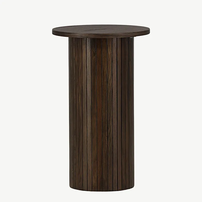 Mokkavärvi vineeriga ümmargune abilauake Bianca, Ø40 cm (Venture Home) - 29993-103