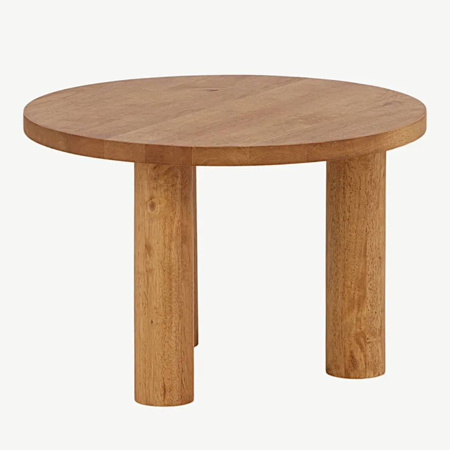 Ümmargune tammetoonis kummipuidust diivanilaud Duxbury, ø 60 cm, 29993-182 – 2