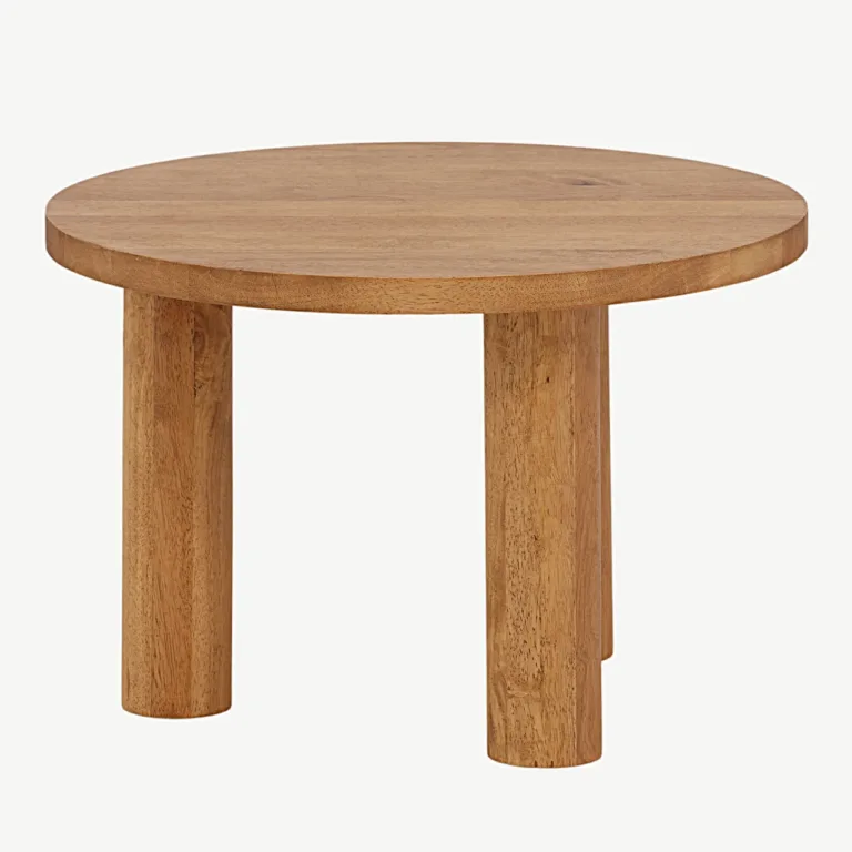 Ümmargune tammetoonis kummipuidust diivanilaud Duxbury, ø 60 cm - 29993-182