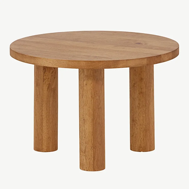 Ümmargune tammetoonis kummipuidust diivanilaud Duxbury, ø 60 cm - 29993-182