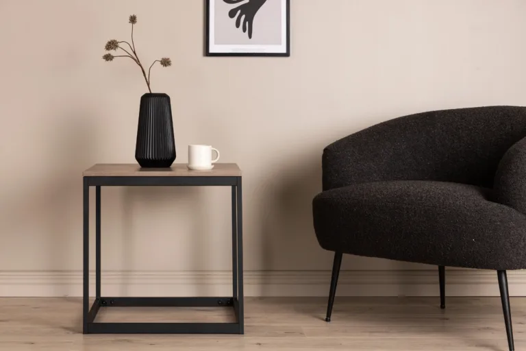 Ruudukujuline abilauakapp Arbor, tumehall MDF ja mustast terasest raam - 29993-210