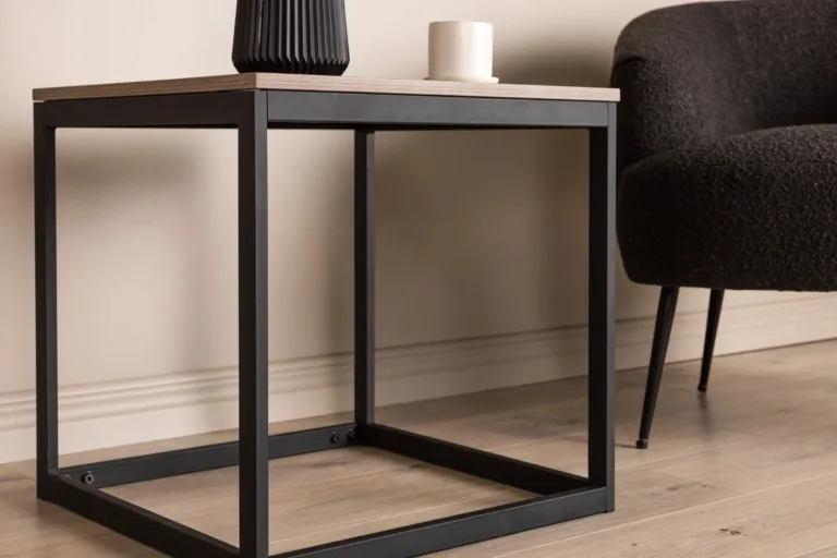 Ruudukujuline abilauakapp Arbor, tumehall MDF ja mustast terasest raam - 29993-210