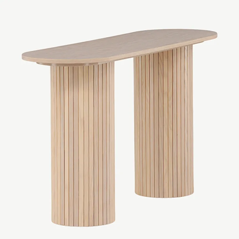 Valge peitsiga konsoollaud Bianca (MDF, 130 × 40 cm) - 29993-420