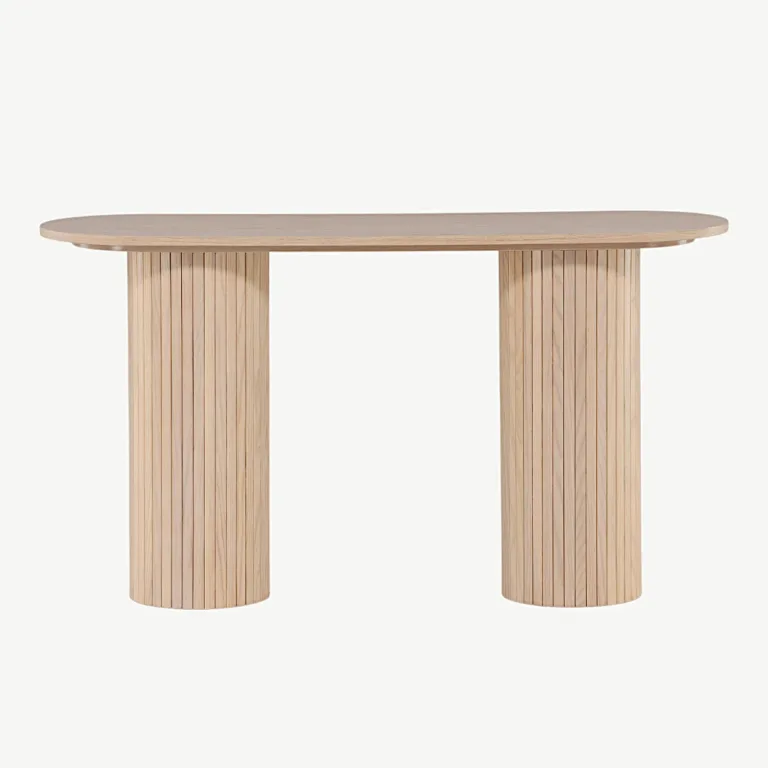 Valge peitsiga konsoollaud Bianca (MDF, 130 × 40 cm) - 29993-420