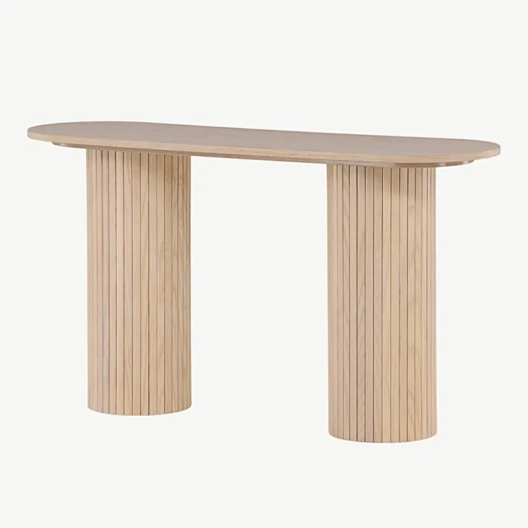 Valge peitsiga konsoollaud Bianca (MDF, 130 × 40 cm) - 29993-420