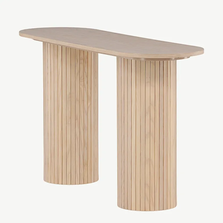 Valge peitsiga konsoollaud Bianca (MDF, 130 × 40 cm) - 29993-420