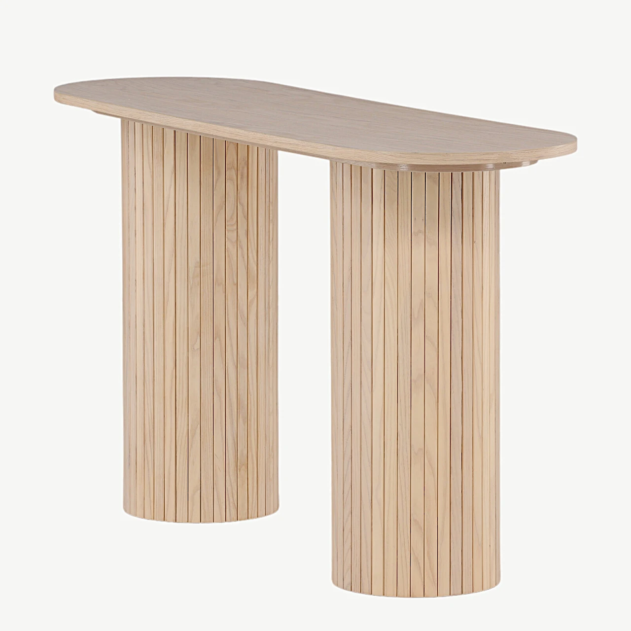 Valge peitsiga konsoollaud Bianca (MDF, 130 × 40 cm) - 29993-420