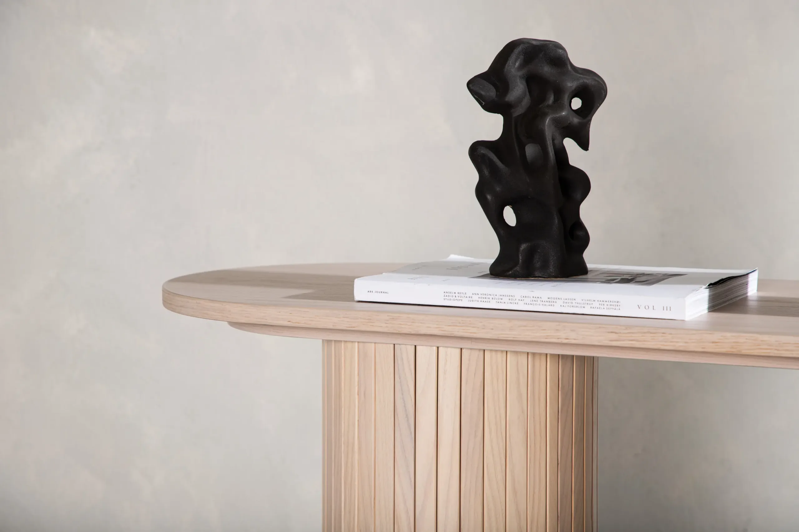 Valge peitsiga konsoollaud Bianca (MDF, 130 × 40 cm) - 29993-420