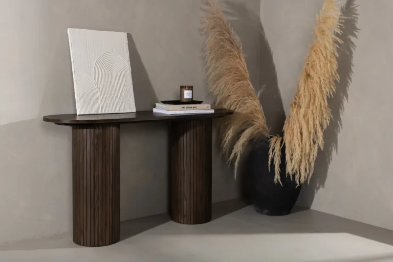 Mokat värvi puiduspooniga konsoollaud Bianca (130 × 40 cm) - 29993-423
