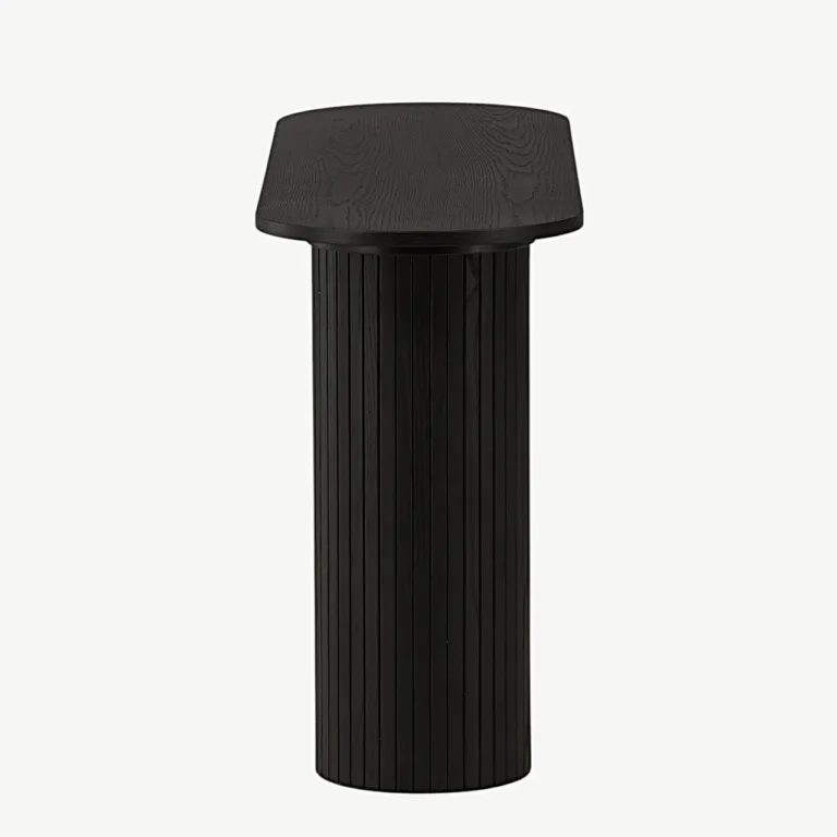 Musta viimistlusega ribiliste jalgadega konsoollaud Bianca (MDF, 130 × 40 cm) - 29993-428