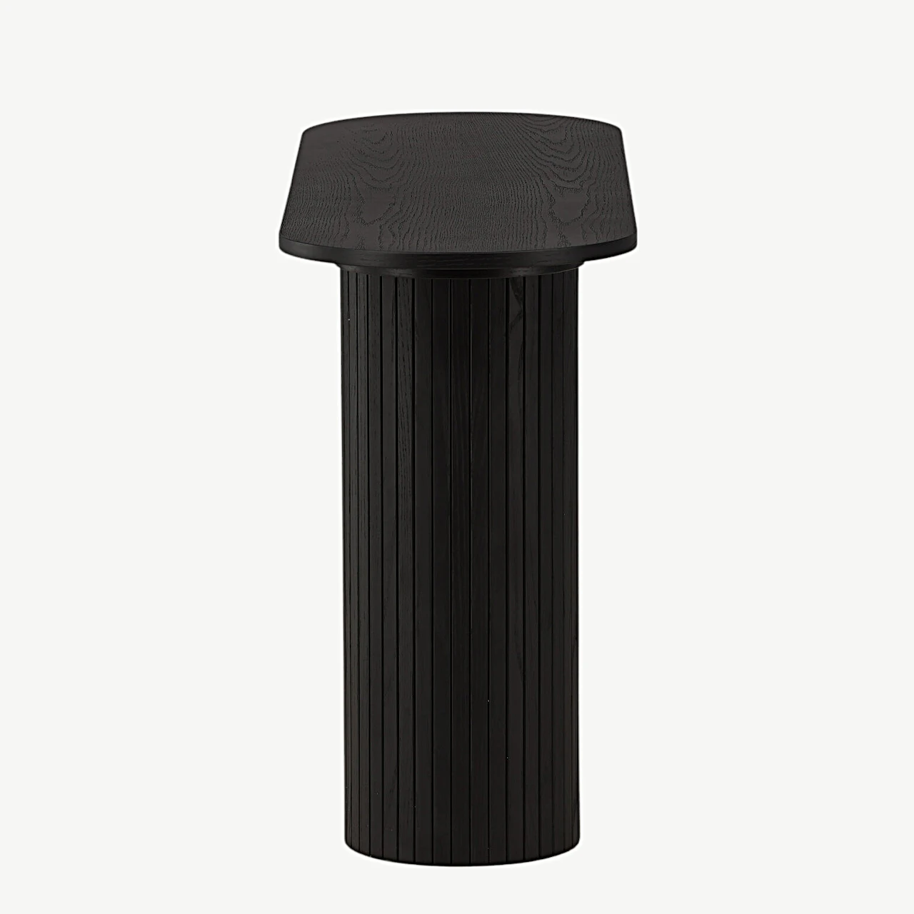 Musta viimistlusega ribiliste jalgadega konsoollaud Bianca (MDF, 130 × 40 cm) - 29993-428