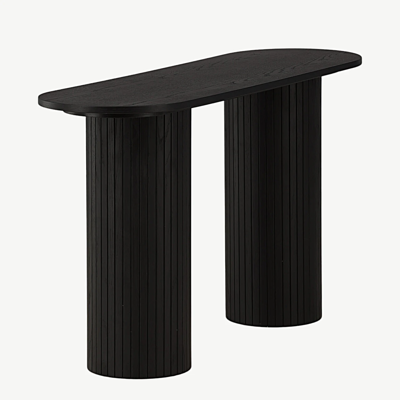 Musta viimistlusega ribiliste jalgadega konsoollaud Bianca (MDF, 130 × 40 cm) - 29993-428