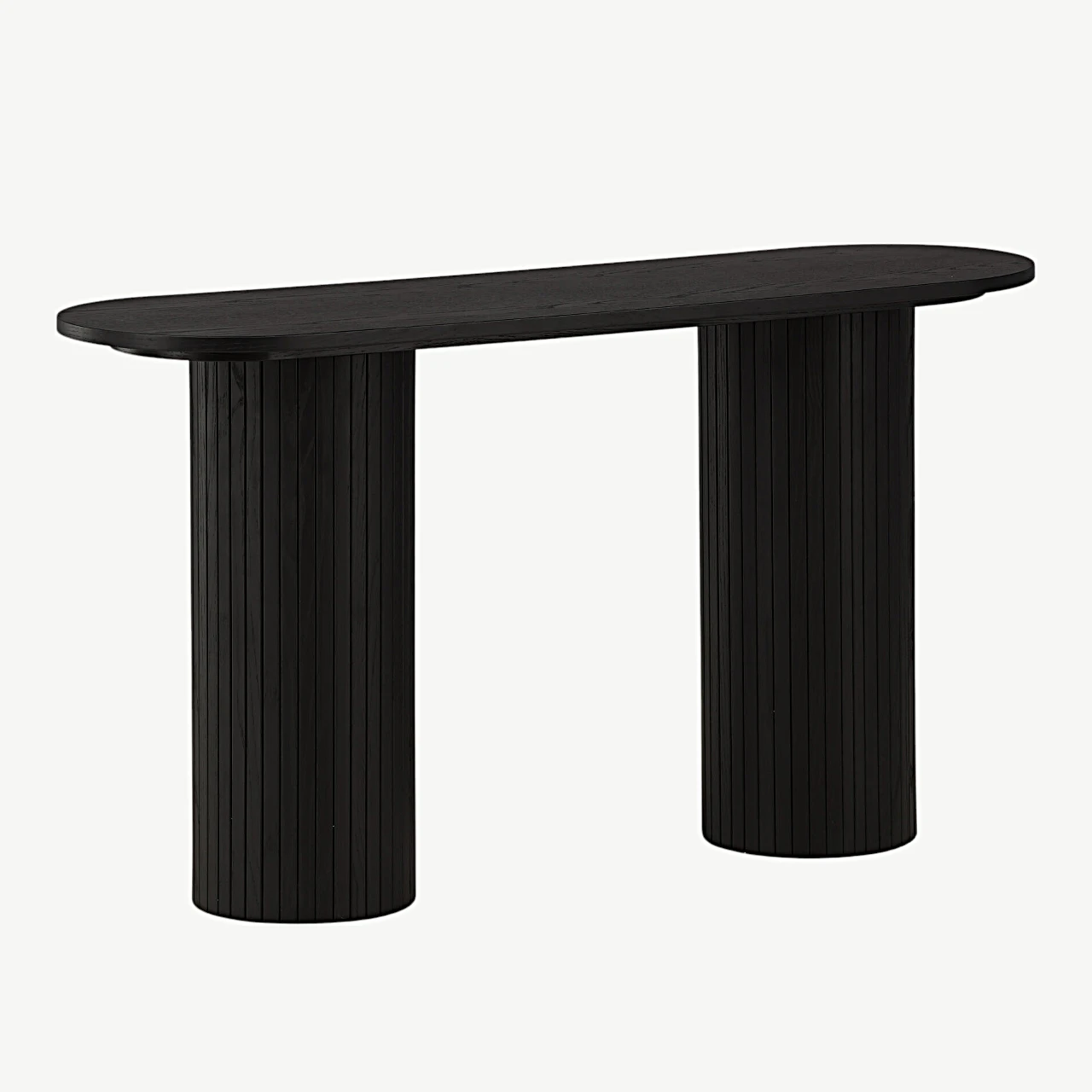 Musta viimistlusega ribiliste jalgadega konsoollaud Bianca (MDF, 130 × 40 cm) - 29993-428