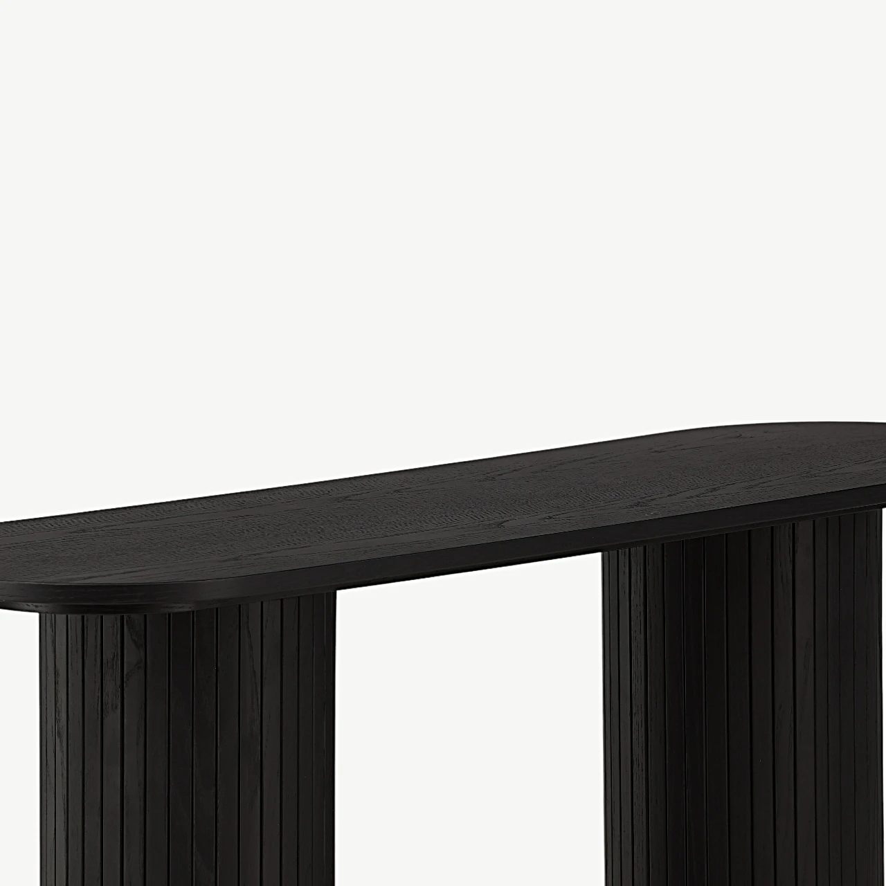 Musta viimistlusega ribiliste jalgadega konsoollaud Bianca (MDF, 130 × 40 cm) - 29993-428