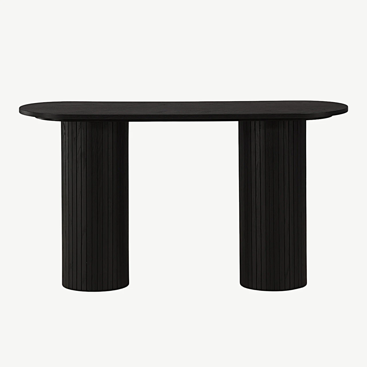 Musta viimistlusega ribiliste jalgadega konsoollaud Bianca (MDF, 130 × 40 cm) - 29993-428