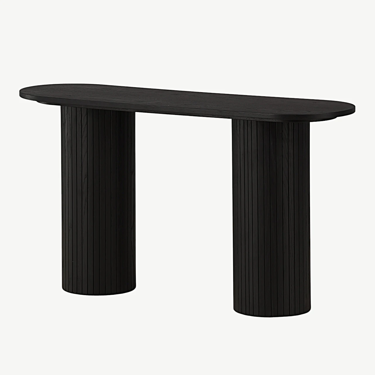 Musta viimistlusega ribiliste jalgadega konsoollaud Bianca (MDF, 130 × 40 cm) - 29993-428