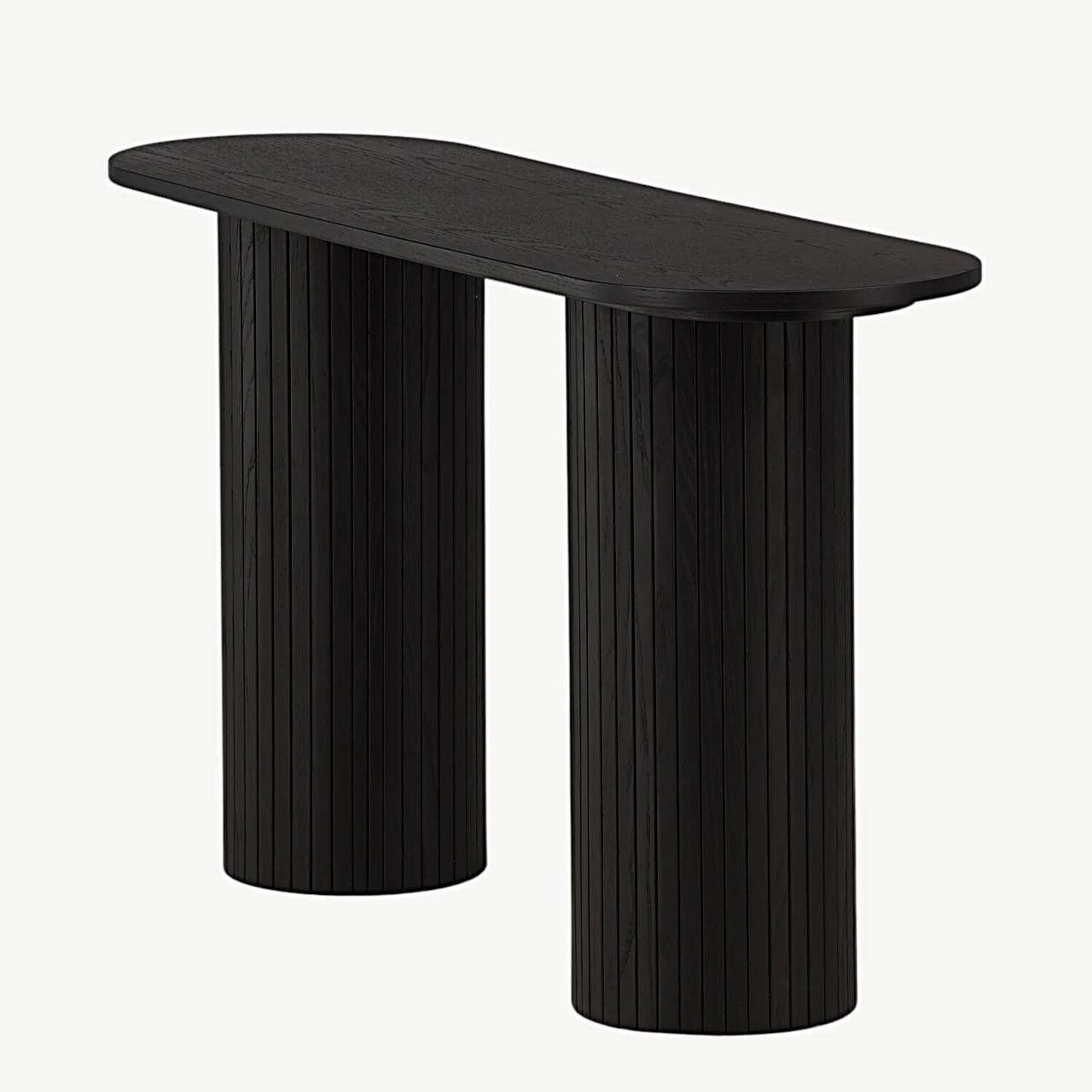 Musta viimistlusega ribiliste jalgadega konsoollaud Bianca (MDF, 130 × 40 cm) - 29993-428