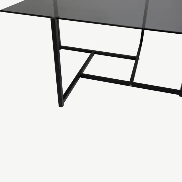 Suitsuhallist klaasist diivanilaud Hybrid mustal terasraamil, 80x80 cm - 29997-685