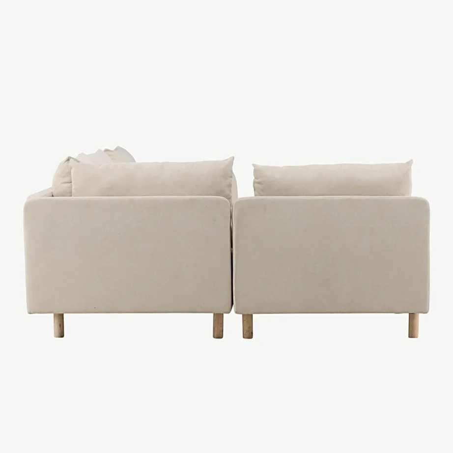 Zero 3-kohalise nurgadiivani komplekt, beež polüester, kummipuidust jalad, 30002-102 – 2