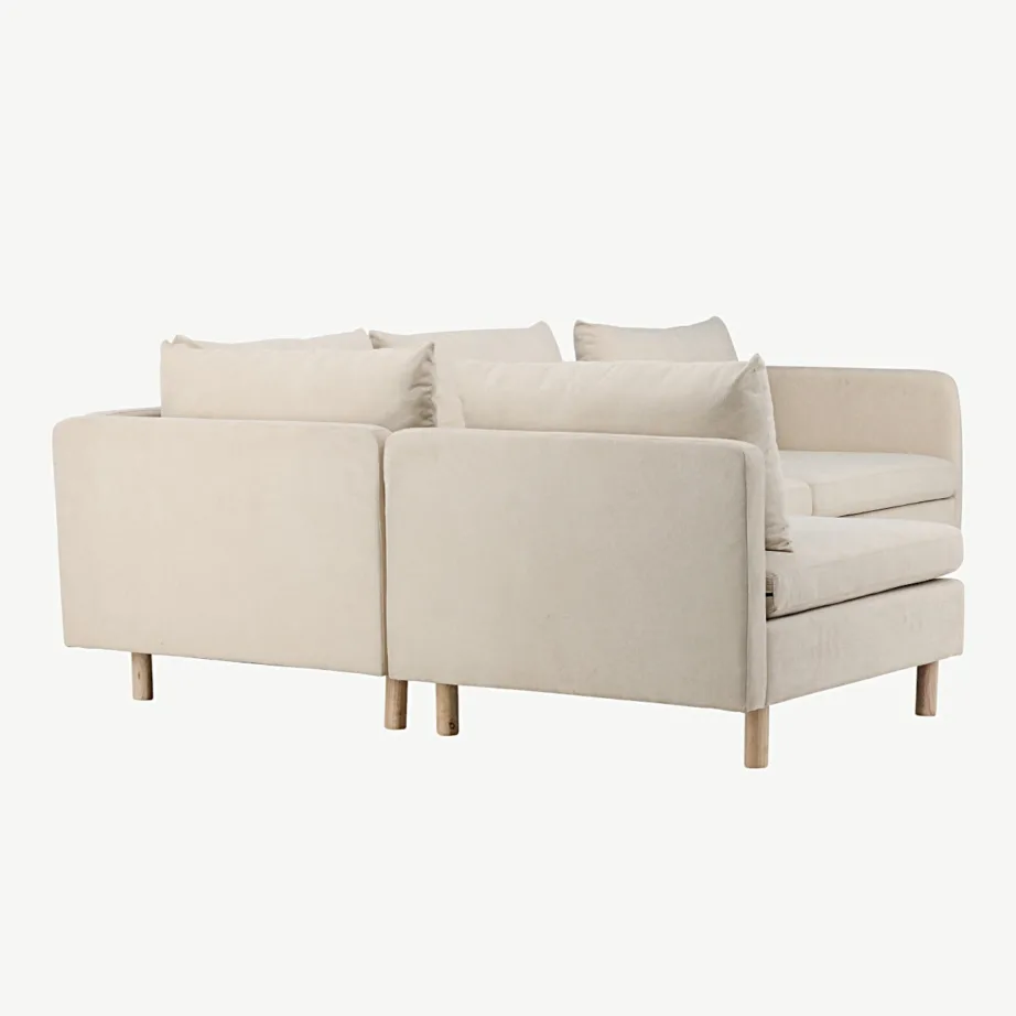 Zero 3-kohalise nurgadiivani komplekt, beež polüester, kummipuidust jalad, 30002-102 – 3