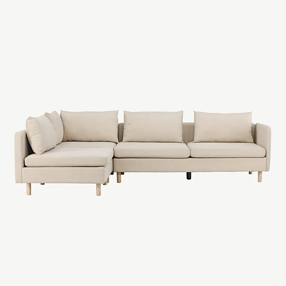 Zero 3-kohalise nurgadiivani komplekt, beež polüester, kummipuidust jalad, 30002-102 – 4