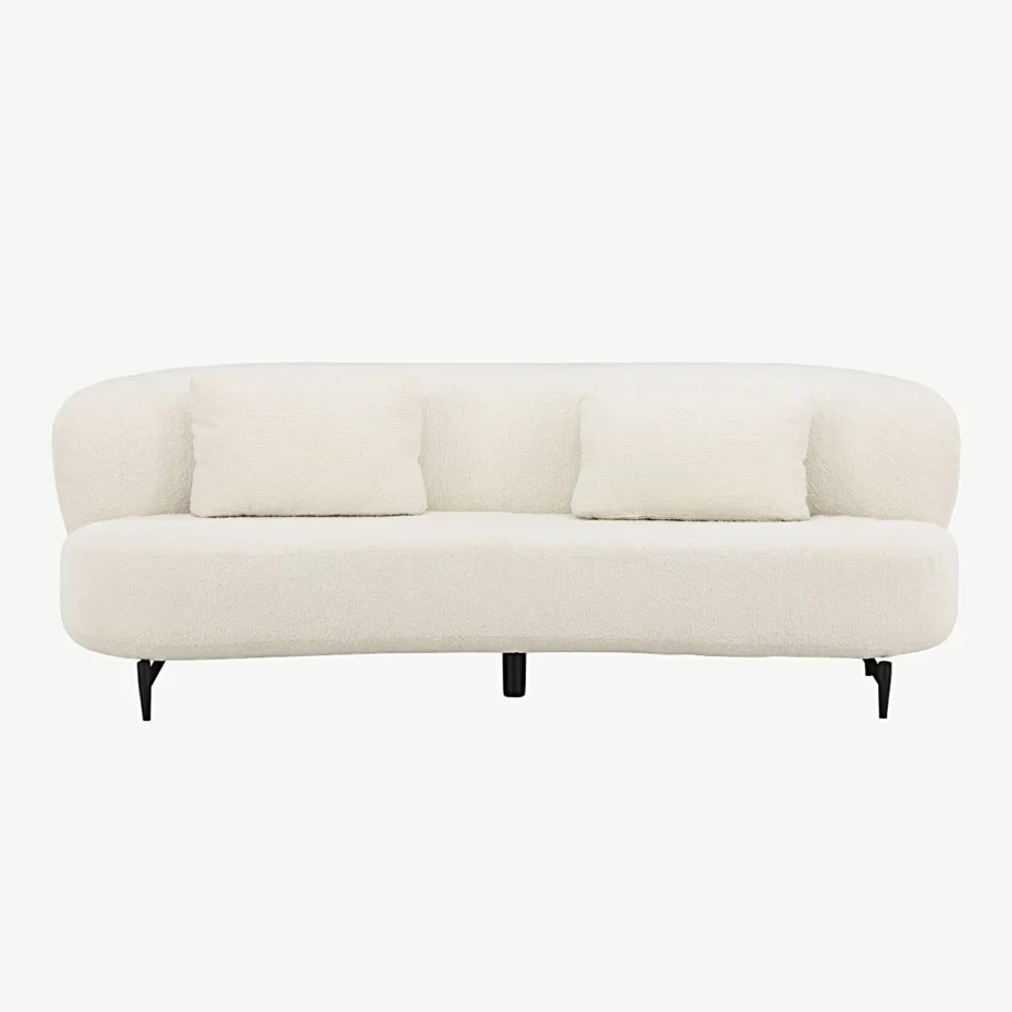 Luna 3-kohaline valgest bukleest diivan mustade metalljalgadega, 30005-101 – 4