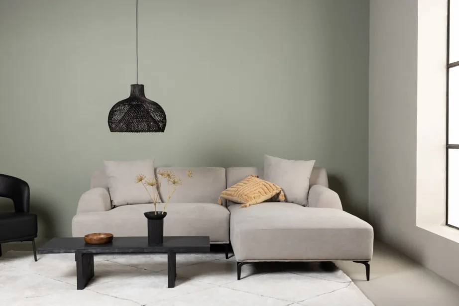 Helehall diivan Viskan divaaniosaga, 3-kohaline, mustade metalljalgadega, polüesterkangas, 30008-106 – 8