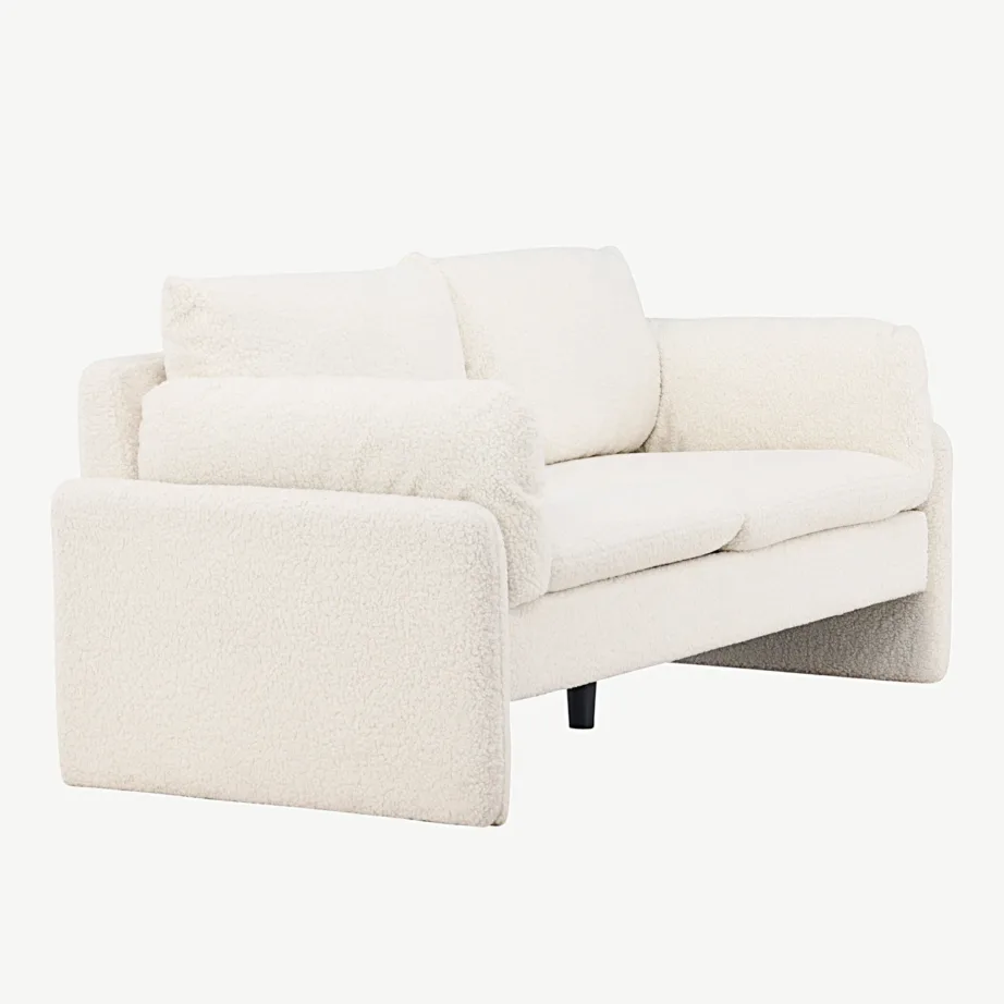 Vindel kaheistmeline buklee-kangaga diivan, valge (täielikult polsterdatud), 30013-101 – 3