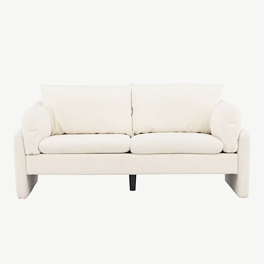 Vindel kaheistmeline buklee-kangaga diivan, valge (täielikult polsterdatud), 30013-101 – 4