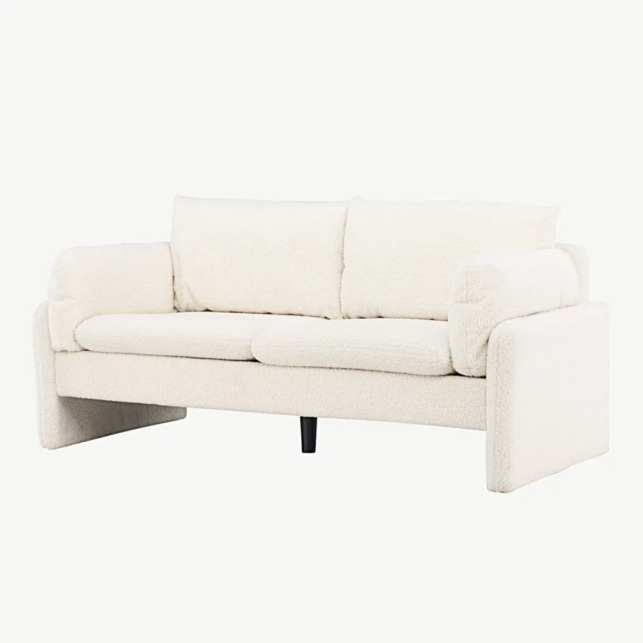 Vindel kaheistmeline buklee-kangaga diivan, valge (täielikult polsterdatud), 30013-101 – 5