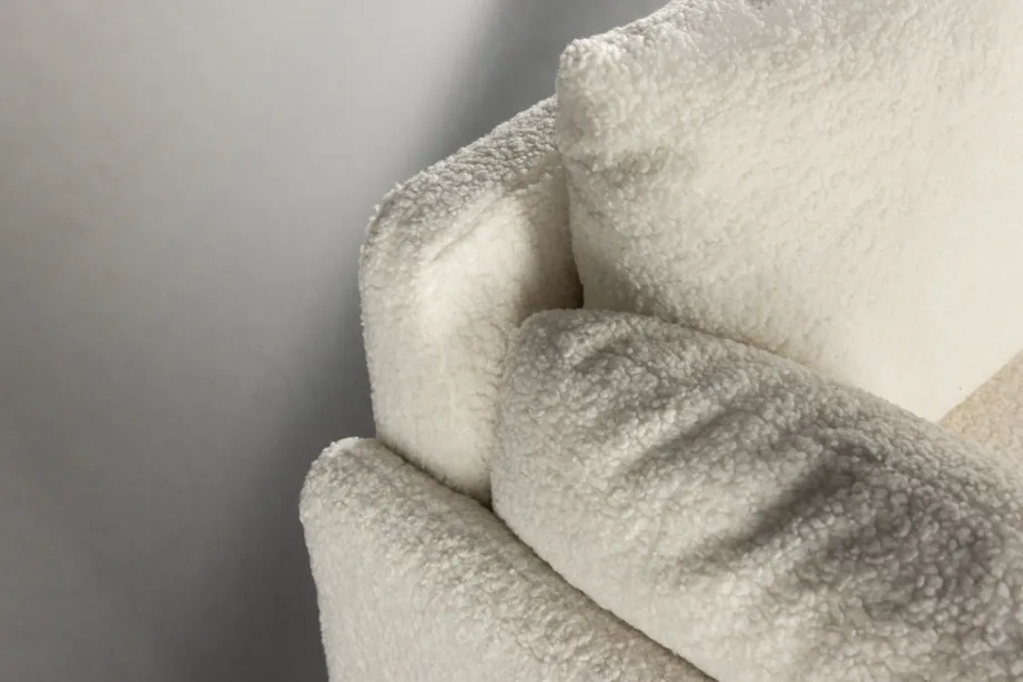 Vindel kaheistmeline buklee-kangaga diivan, valge (täielikult polsterdatud), 30013-101 – 12