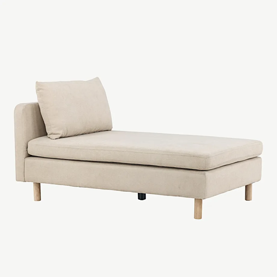 Beež päevavoodi-moodul Zero polüesterkatte ja kummipuu jalgadega, 30015-102 – 3