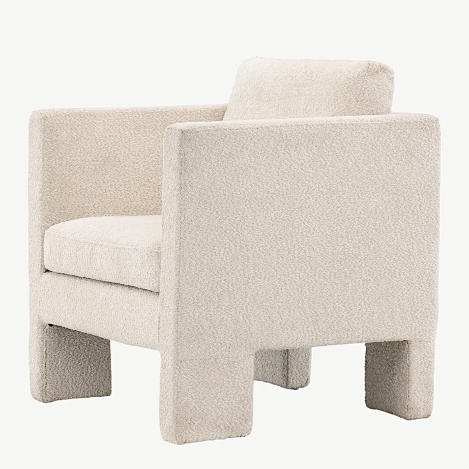 Valge bukleepolstriga tugitool Ragusa põhjamaise stiiliga, 30019-106 – 6