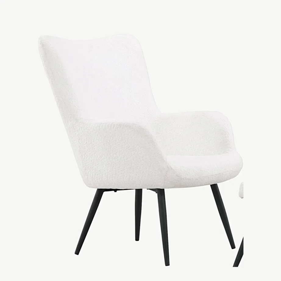 Valge bukleekangaga tugitool jalapingiga Como, mustad metalljalad, 30020-101 – 3