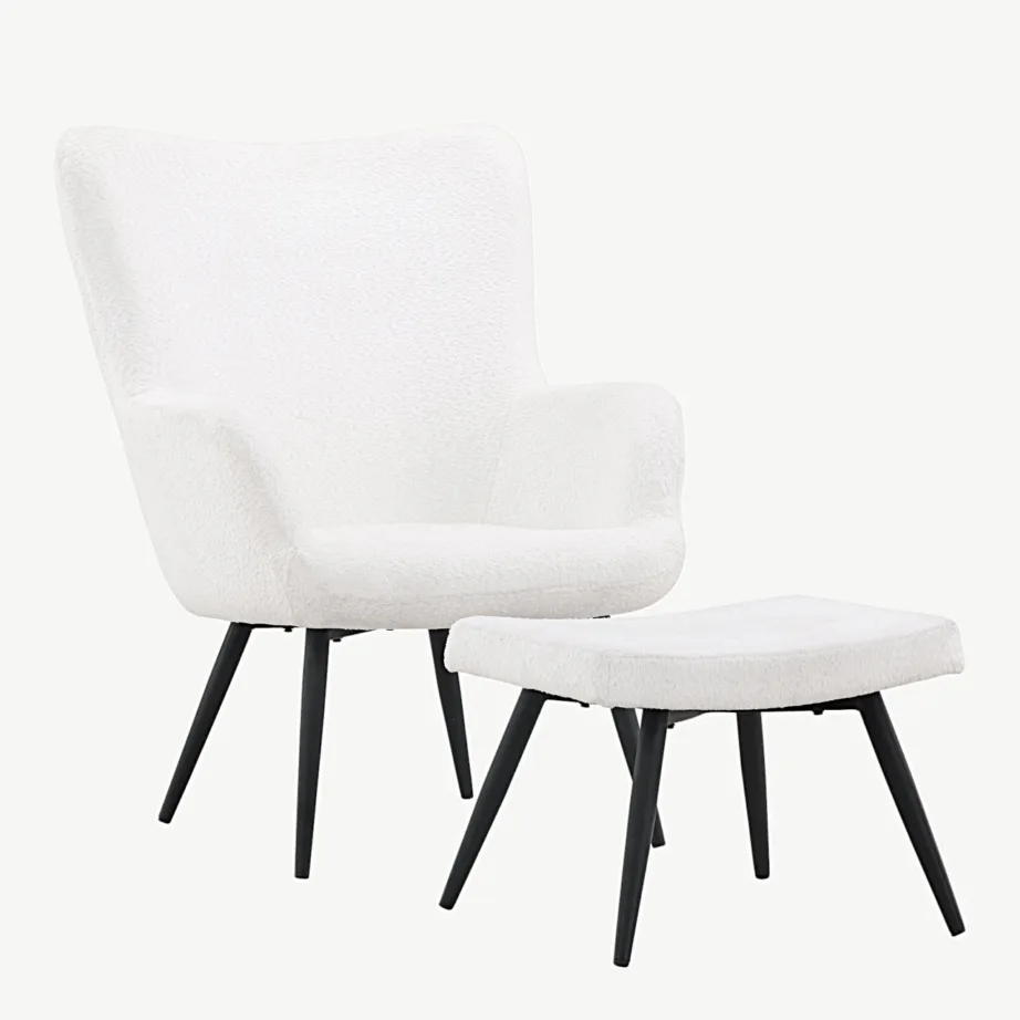 Valge bukleekangaga tugitool jalapingiga Como, mustad metalljalad, 30020-101 – 4