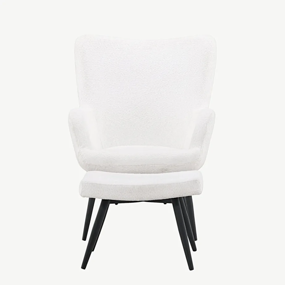 Valge bukleekangaga tugitool jalapingiga Como, mustad metalljalad, 30020-101 – 5