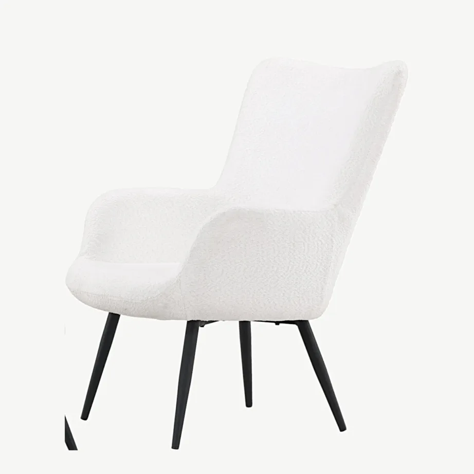 Valge bukleekangaga tugitool jalapingiga Como, mustad metalljalad, 30020-101 – 6