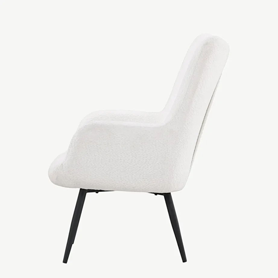 Valge bukleekangaga tugitool jalapingiga Como, mustad metalljalad, 30020-101 – 7