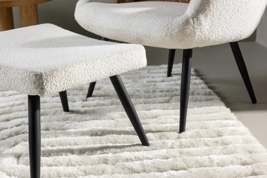 Valge bukleekangaga tugitool jalapingiga Como, mustad metalljalad, 30020-101 – 10