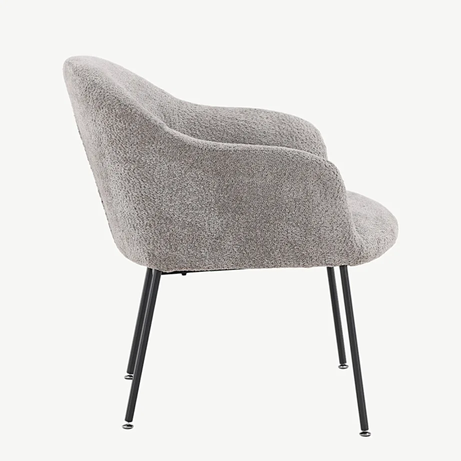 Polsterdatud tugitool Catania halli bukleekangaga, metalljalgadel, 30026-106 – 2