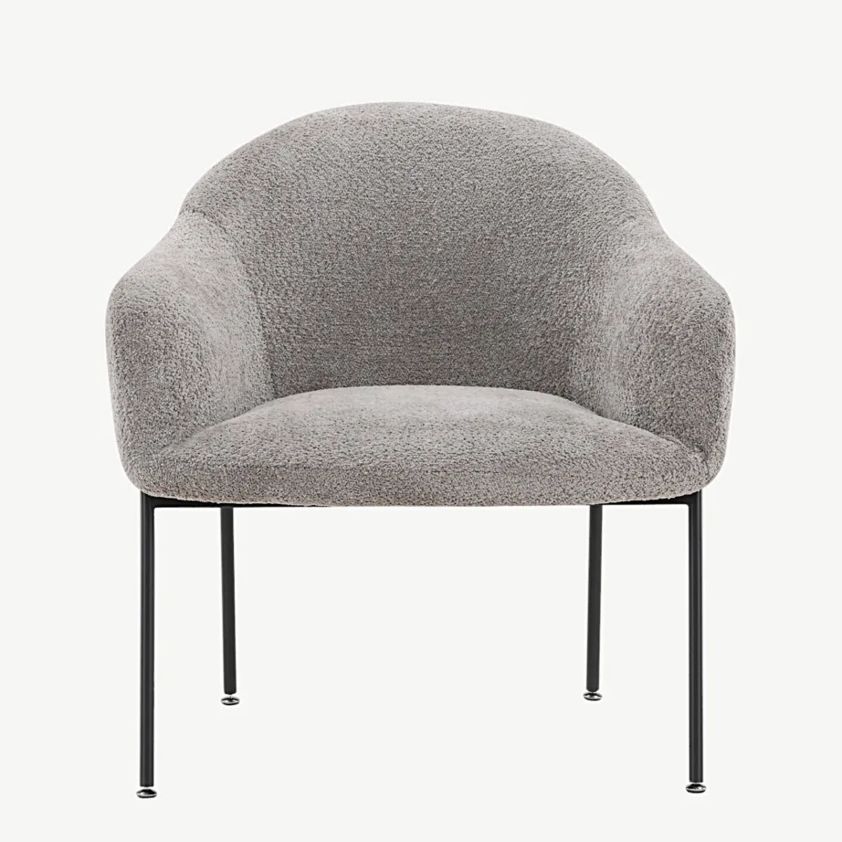 Polsterdatud tugitool Catania halli bukleekangaga, metalljalgadel, 30026-106 – 4