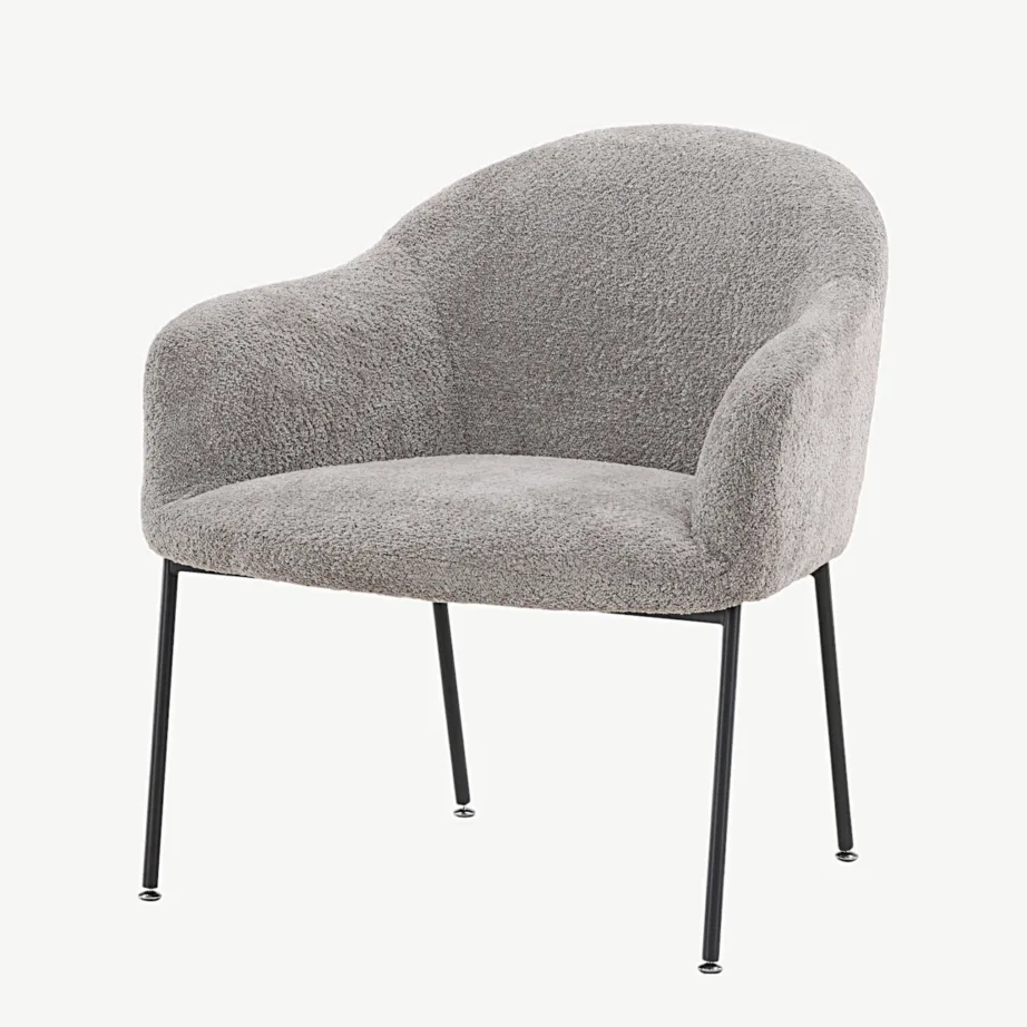 Polsterdatud tugitool Catania halli bukleekangaga, metalljalgadel, 30026-106 – 5