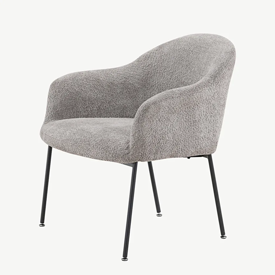 Polsterdatud tugitool Catania halli bukleekangaga, metalljalgadel, 30026-106 – 6